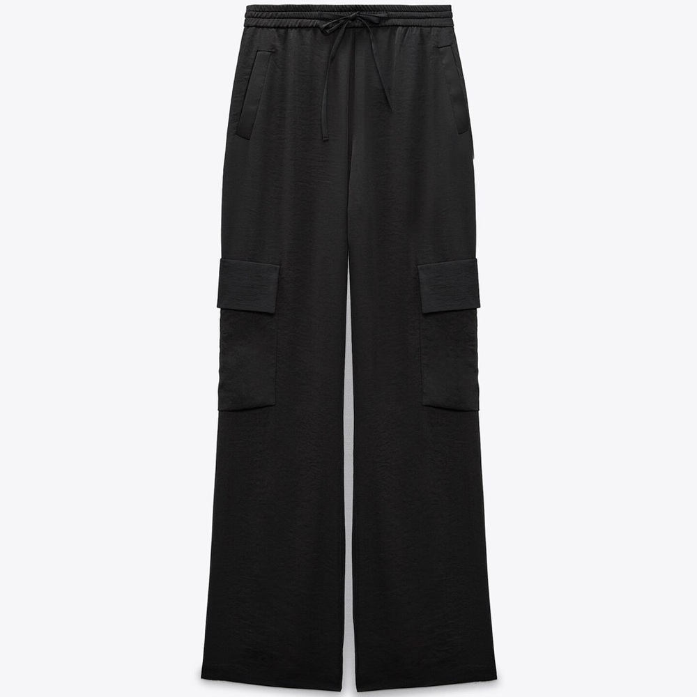 Zara Satin Cargo Pants